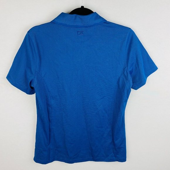 Cutter & Buck CB Dry Tec Womens Medium M Blue Polo Shirt Shell Rotella New - Picture 9 of 12